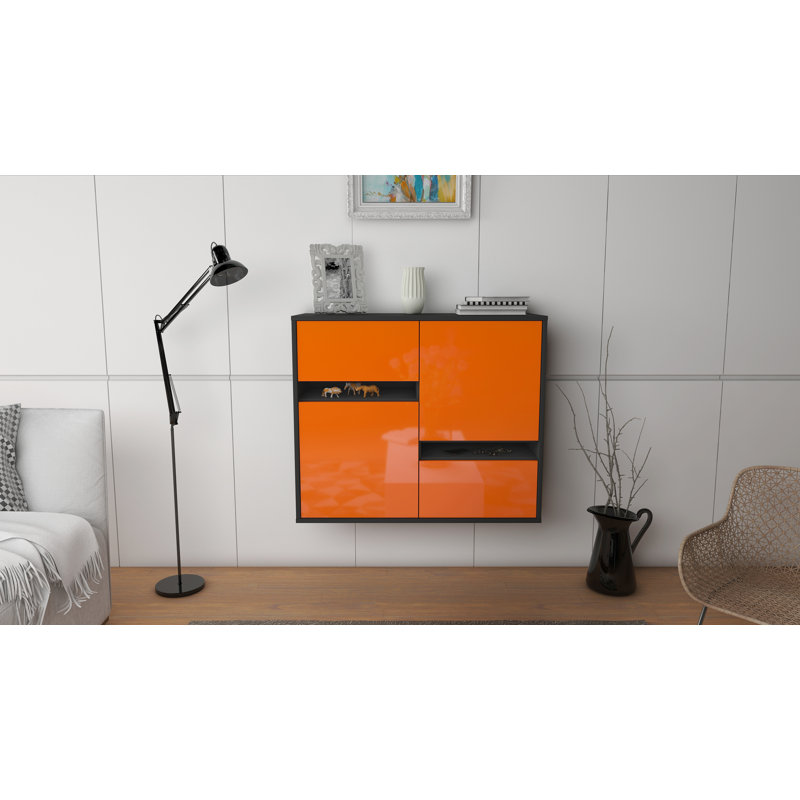 Schulman 92cm Sideboard, Anthracite/Orange