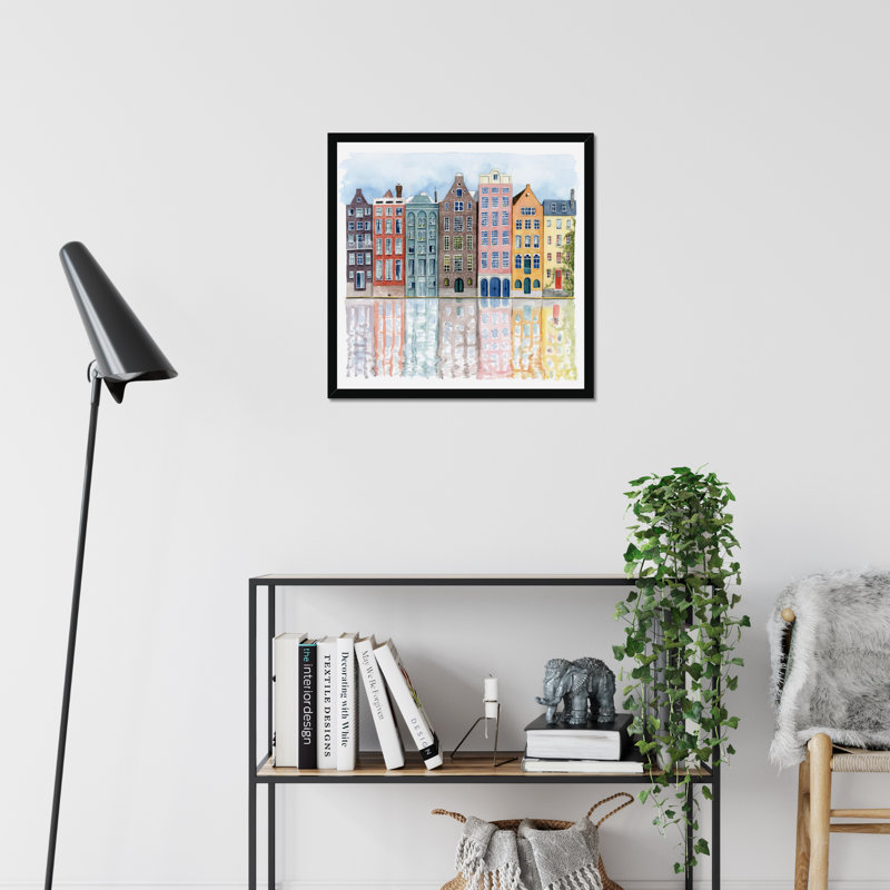 Neighborhood I by Grace Popp - Painting, 55cm H x 55cm W, Black Framed Paper Print