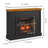 Rimma 48" Farmhouse Electric Fireplace Mantel with 26" Insert, Remote Control, Shiplap Design, Adjustable Flame & Heater-347228251