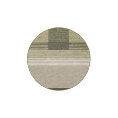 Green Geometric Modern Patterned Woven Base Rug