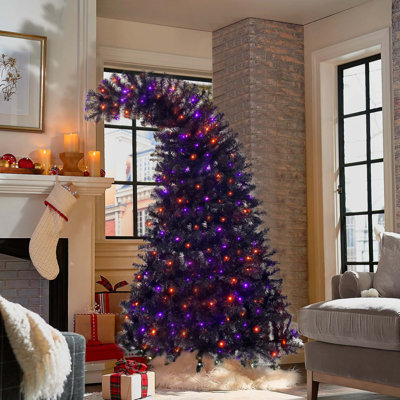Sapin de Noël artificiel en forme de sapin artificiel 6 pi avec 1 080 branches luxuriantes et 300 lumières DEL