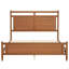 Structure de lit plateforme en bois de style Mid-Century moderne, grand lit avec tête de lit à panneau ouvert et pied de lit, aucun sommier requis, assemblage facile, noyer clair-134646229-134646230