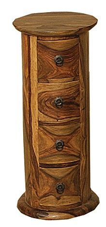 Solid Wood Pedestal End Table
