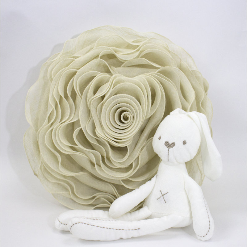 Floral Throw Pillow, No Fill, Ivory