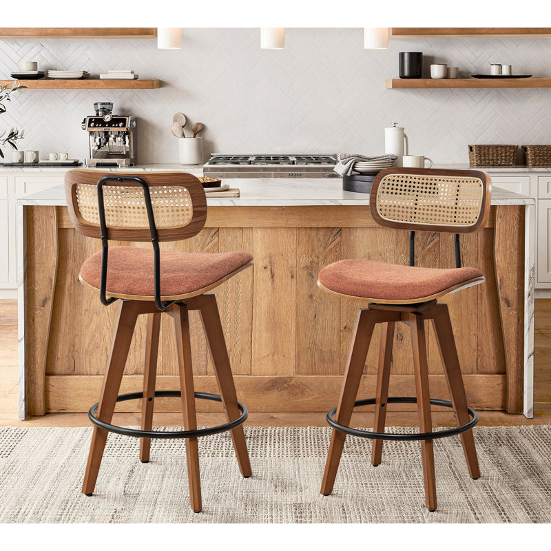 Sirine 66.8cm Swivel Bar Stool, Orange