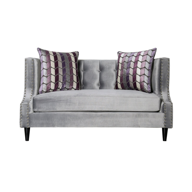 Mylor Upholstered 63'' Loveseat, Gray