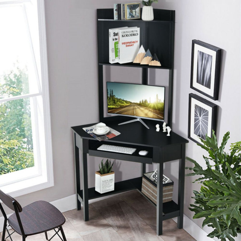 Corner Computer Desk, Black