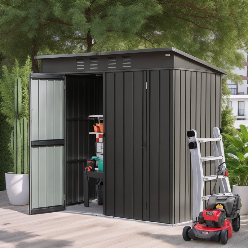 6 ft. 2 in. W x 4 ft. 5 in. D Metal Storage Shed