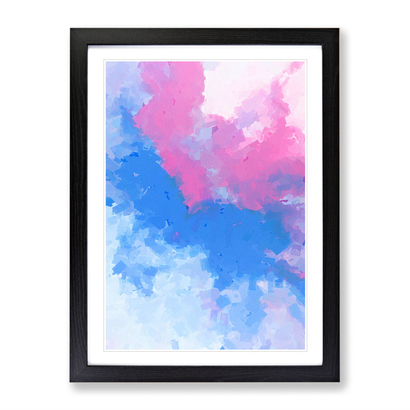 Flowing Out Abstract - Single Picture Frame Print, 64cm H x 46cm W x 2cm D, Black