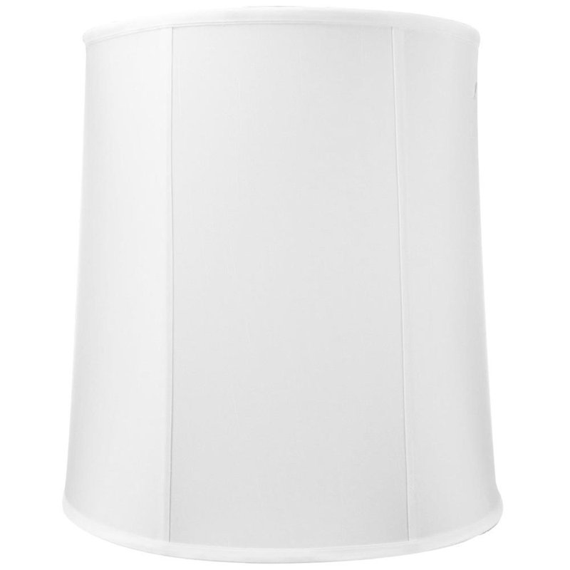 Abat-jour tambour en soie / shantung (araignée) H 19 po x l 18 po en blanc