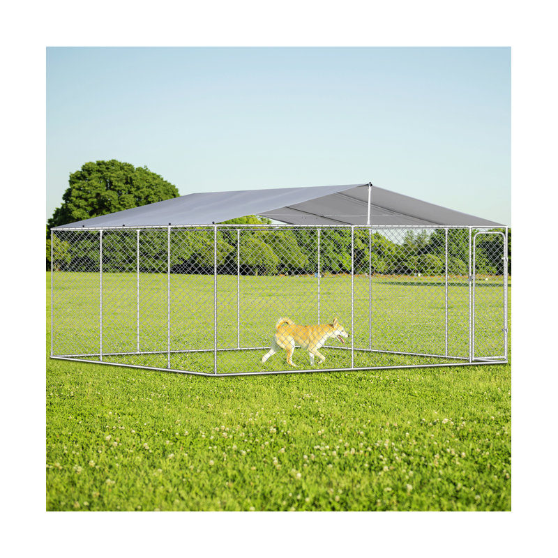 181" X 181" Outdoor Dog Kennel, Waterproof Canopy Enclosure For Large Pets, 71.67" H x 181.04" W x 181.06" D