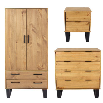 Solid Wood 3 Piece Bedroom Set