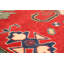 Tapis décoratif en laine rouge de conception unique en laine noué à la main de conception unique 6 pi 7 po x 9 pi 7 po Devansshi