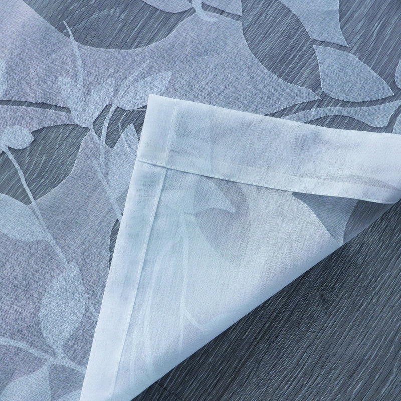 Panneau de rideau simple floral avec œillets, Blanc, L 52 po x L 84 po
