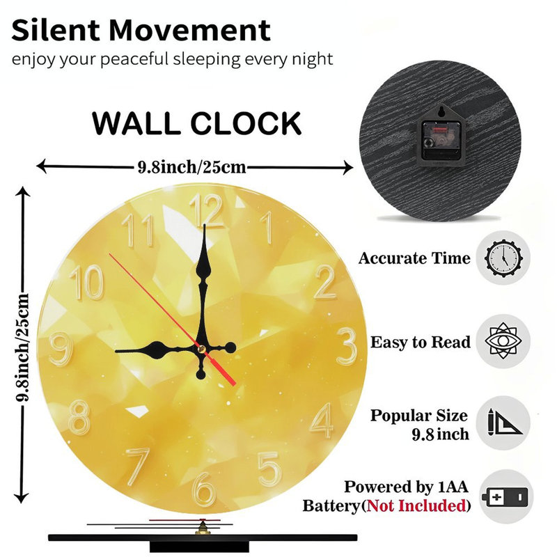 Horloge avec texture de pierre précieuse