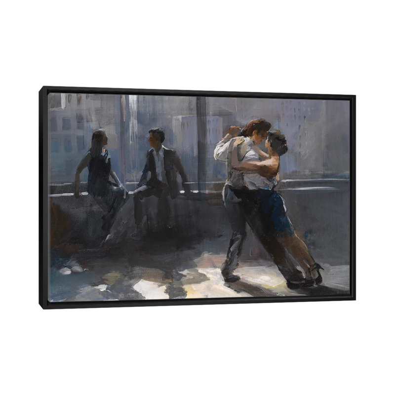 «Tango Argentino V», reproduction sur toile, H 18 po x l 26 po x P 1,5 po, Toile encadrée noire, Pas de tapis