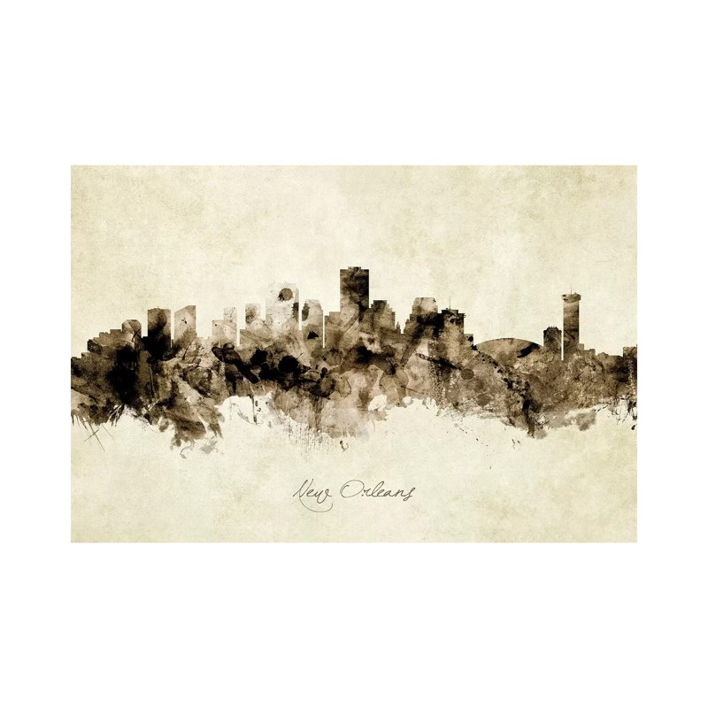 New Orleans Louisiana Skyline by Michael Tompsett - Wrapped Canvas Painting, 20.32 cm H x 30.48 cm W