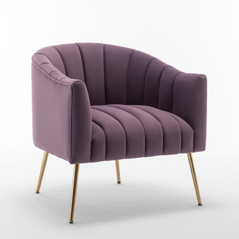 Velours capitonné large de 28 po Murrow, Velours mauve, 1