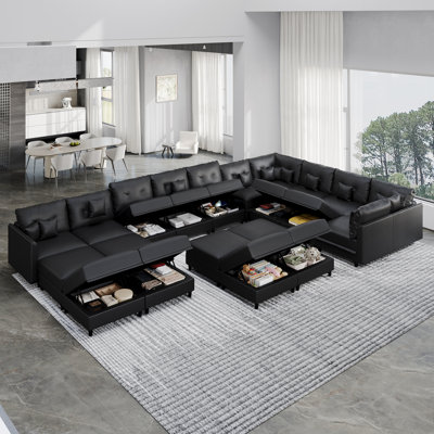 Zendajas Upholstered U-Shaped Sectional Reversible