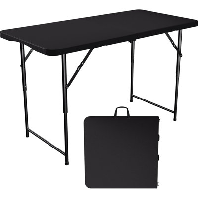Table pliante de 120 cm en PEHD avec poignée de transport