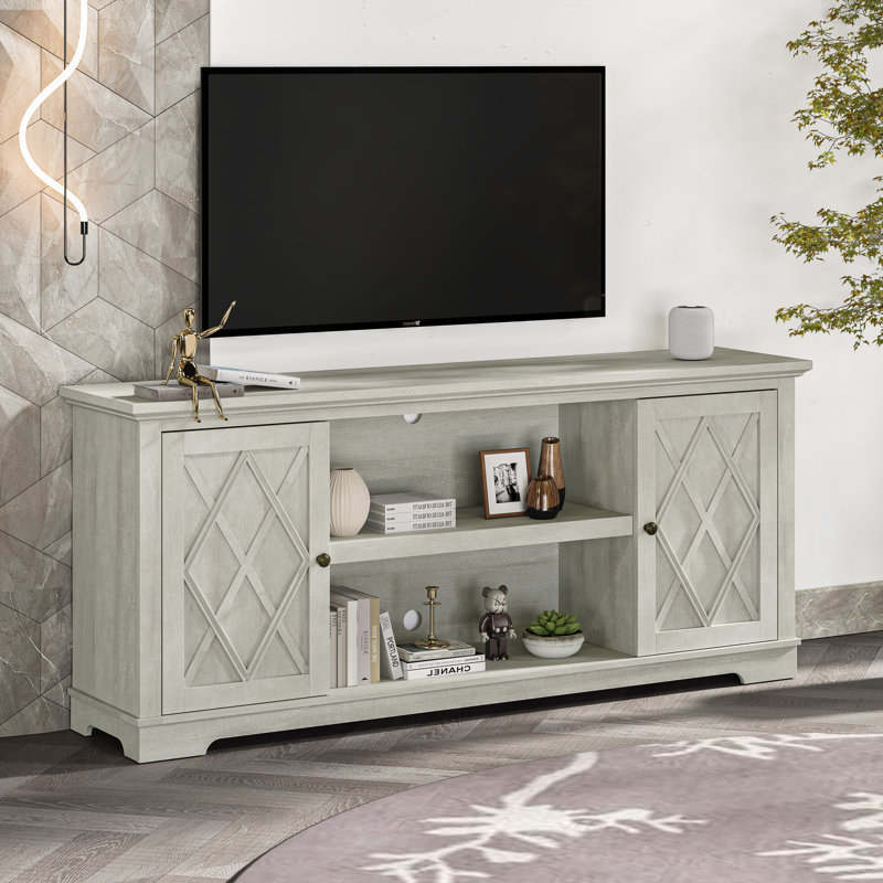 Andile Unfinished TV Stand for TVs up to 78", Off White
