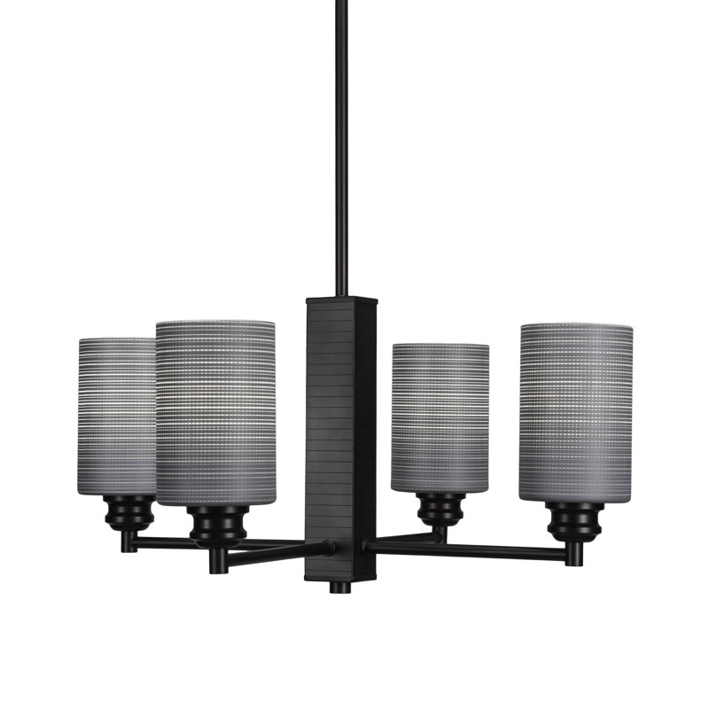 Lustre 4 lumières Edge, Gris, Espresso
