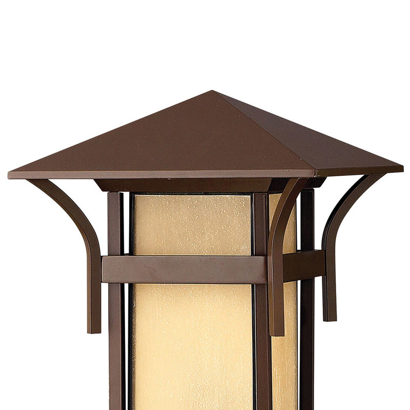Luminaire à fixation sur mât câblé à 1 lumière H 17 po Harbor, Bronze ancré