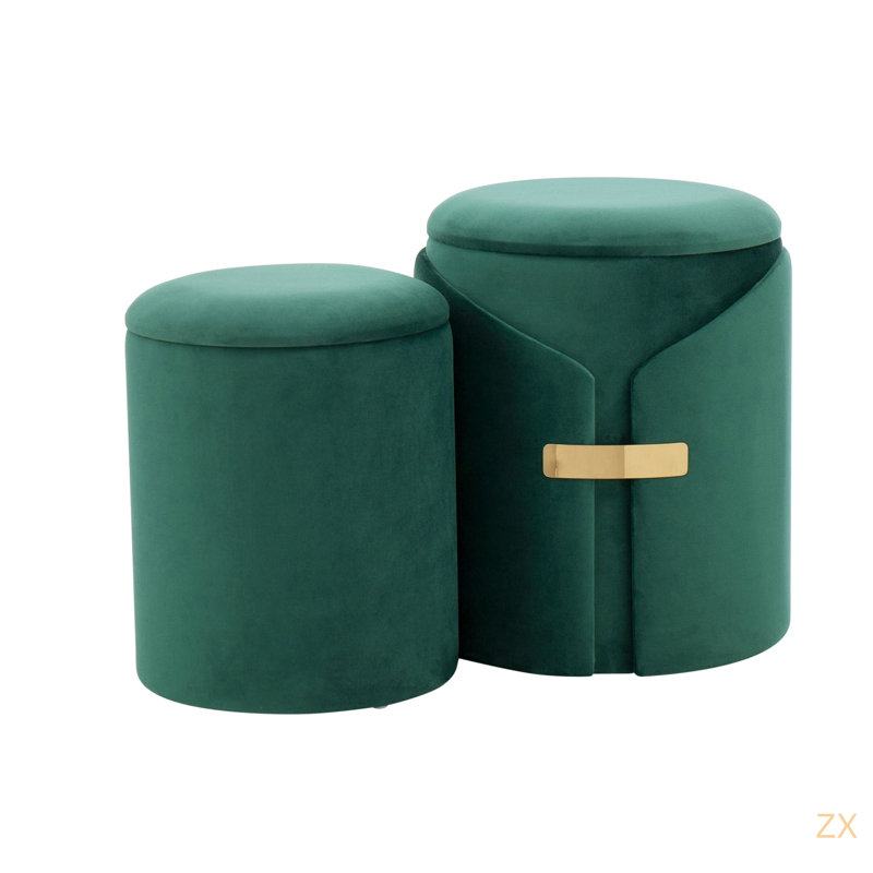 Ensemble de repose-pieds gigognes Dahlia, Vert