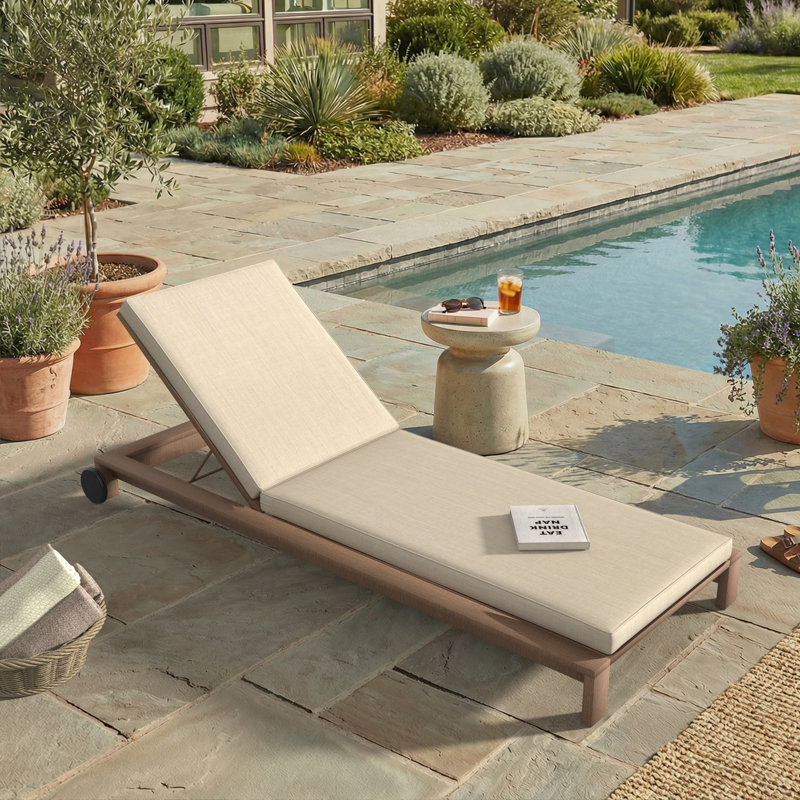 Sunbrella® Outdoor Chaise Cushion, 24" W x 73" D, Sunbrella® Canvas Flax