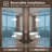 44''- 48'' W x 74'' H Double Sliding Door Semi-Frameless Shower Door with 5/16"(8mm) Explosion-Proof Clear Tempered Glass-93217552-125470043