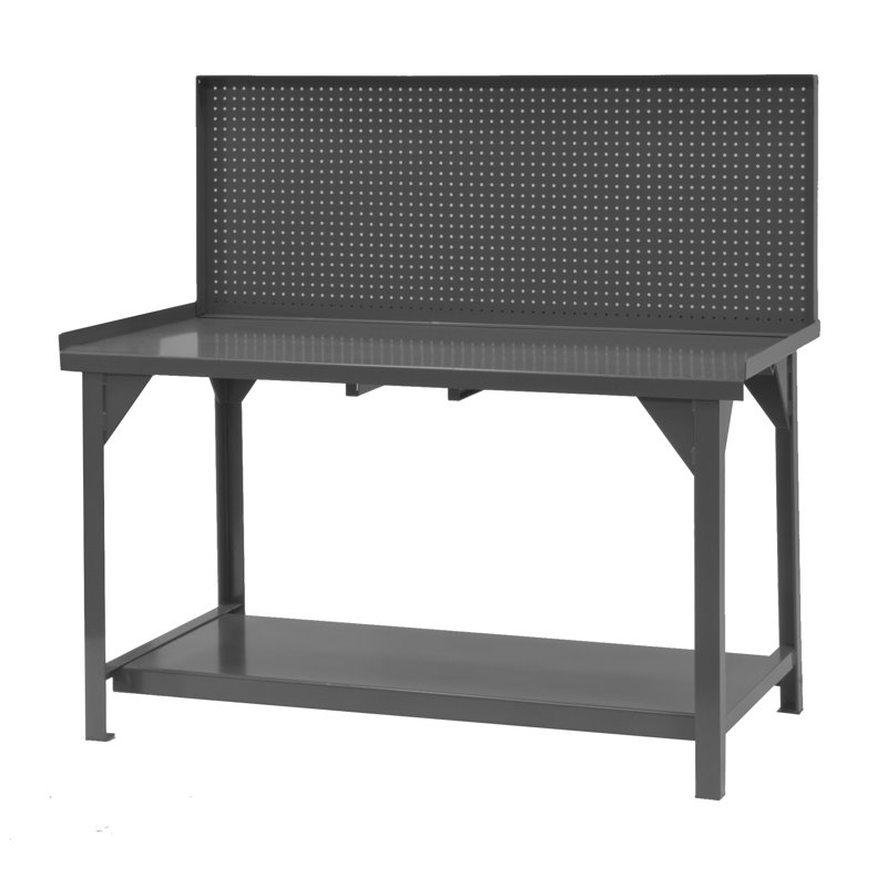 Établi avec plan de travail en acier épais, H 34 po x l 60 po x P 30 po