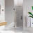 Frameless Shower Door - 3/8" SGCC Tempered Safety Glass with SmartGuard Coating - Single Hinged Design - 28" x 80" Matte Black Finish-70912148