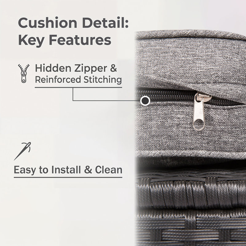 Outdoor 3'' Seating Group Cushion Cover, Gray
