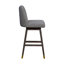 Tabouret de bar rotatif en chêne gris avec tissu bouclé gris Ralena