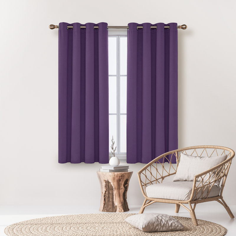 Borunda Room Darkening Curtain Single Panel, Purple Grape, 51" W x 44" L