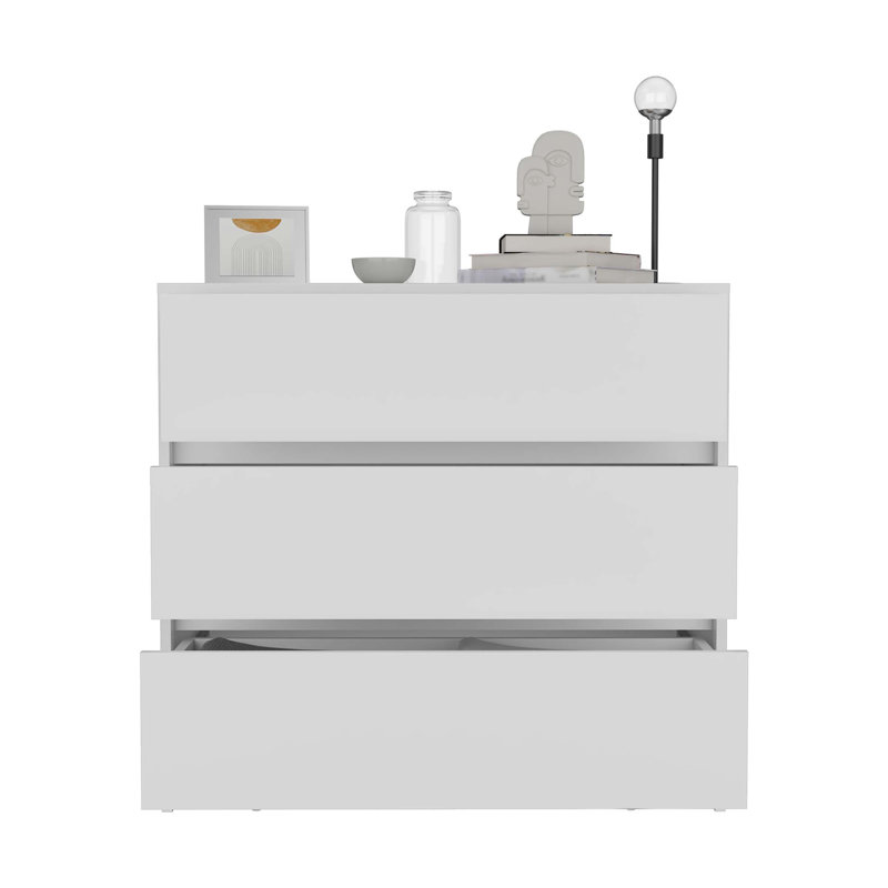 Commode 3 tiroirs l 33,46 po, Blanc