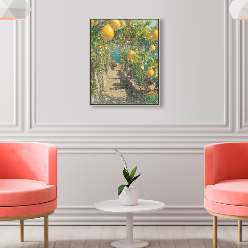 Lemon Grove Print by Oliver Gal, 17"H x 21"W, Silver Floater Frame