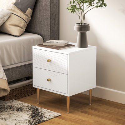 40 cm W Steel Bedside Table