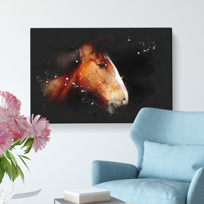 Brown Shire Horse - Wrapped Canvas, 35cm H x 50cm W x 3cm D
