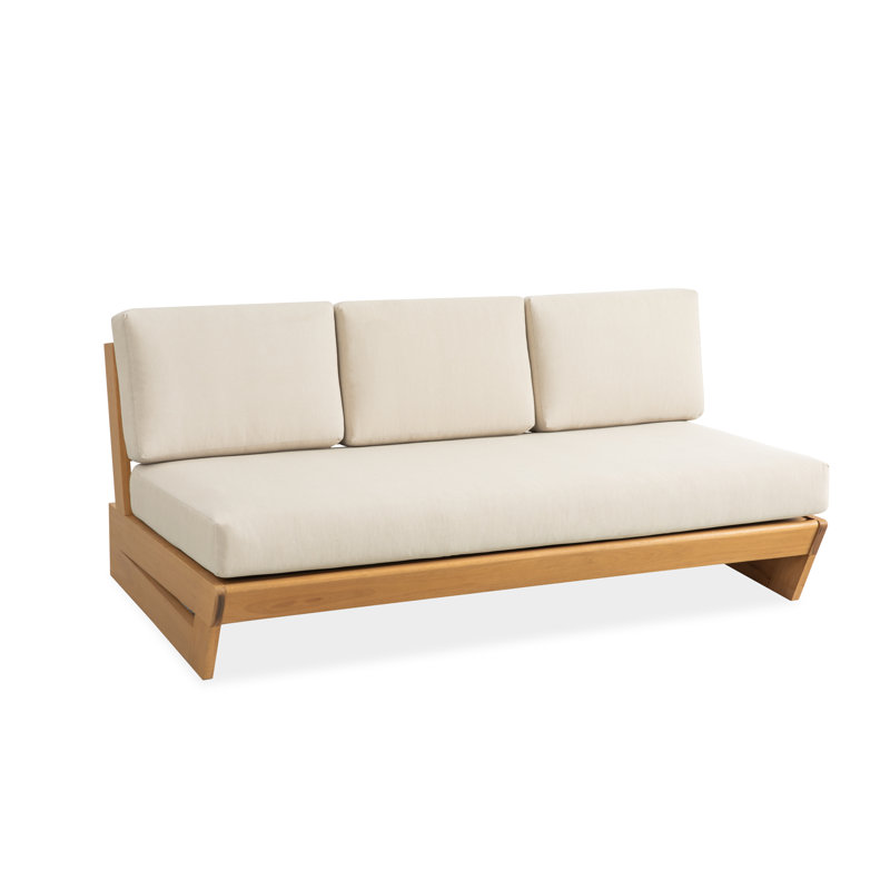 Solid Eucalyptus Patio Sofa with Triangle Base