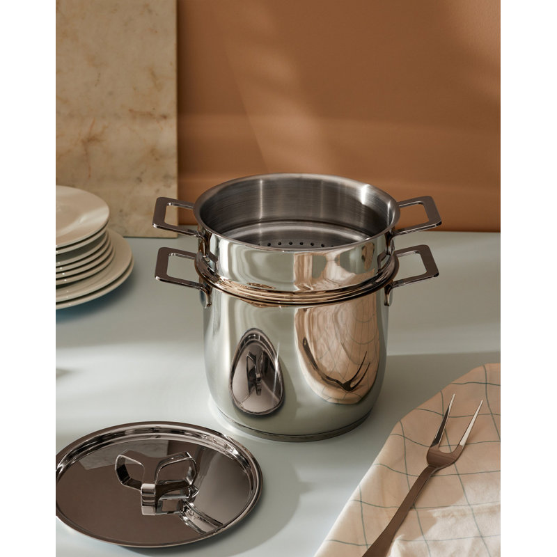 Alessi 5.28 Quarts Stainless Steel Steamer Pot