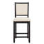 Chaise 2 pièces à hauteur de comptoir en bois noir avec structure en tissu beige texturé, structure