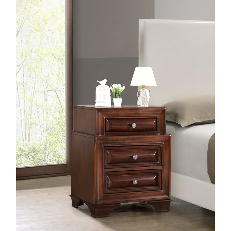 LaVita 3-Drawers Nightstand, Cappuccino, Cappuccino