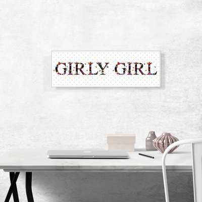 GIRLY GIRL - Reproduction d'art textuel panoramique sur toile tendue
