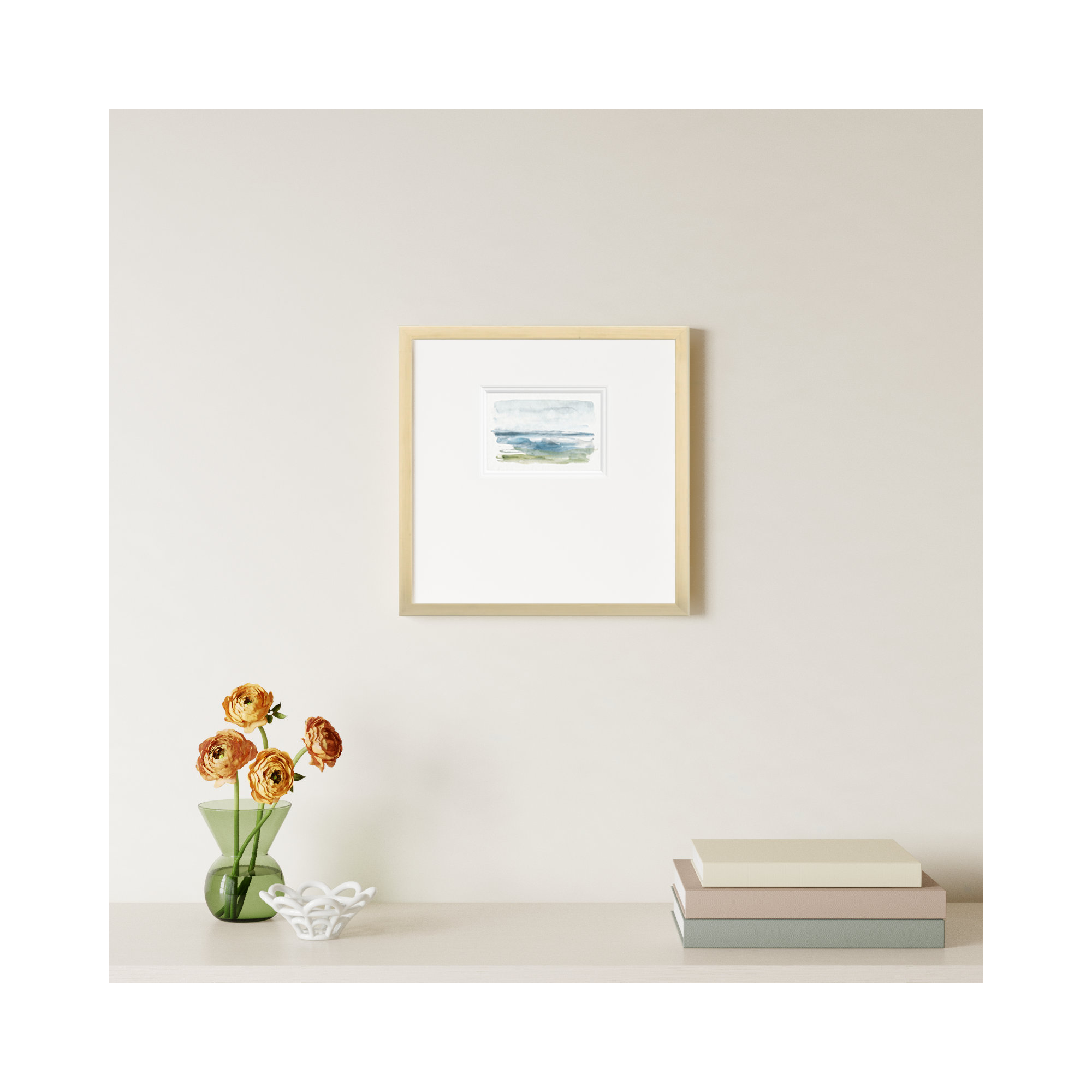 Coastline Splash IV, Natural, 17" H x 17" W x 1.125" D