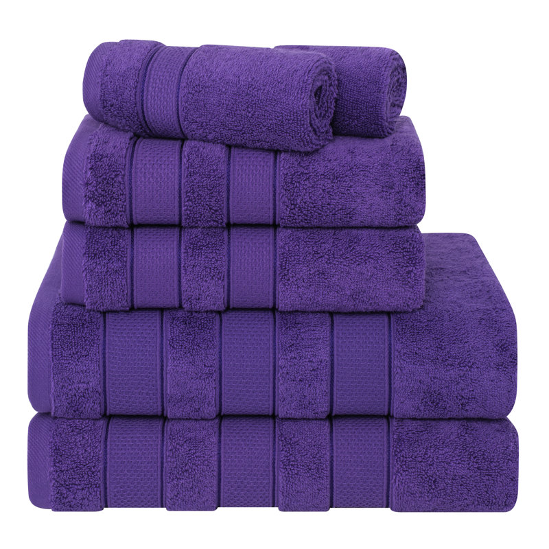 Ensemble 6 serviettes de bain Karani, Mauve