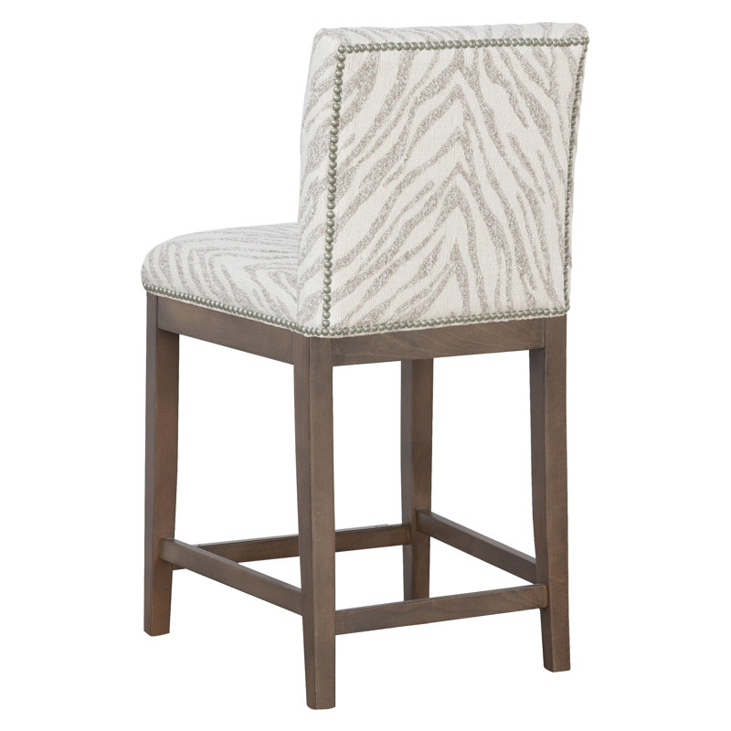 Nova Upholstered Stool with Solid Wood Frame, Counter Stool (23.75" Seat Height), 9953 Midnight, Mica