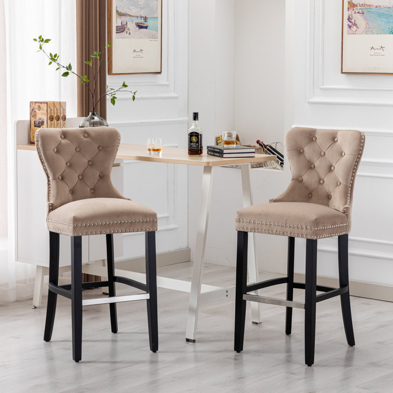 Tabouret de bar et de comptoir Kirsten, Taupe, Tabouret de bar (siège d'une hauteur de 29 po), Gris antique