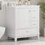 Meuble-lavabo 30 po avec lavabo, une porte avec tablette et trois tiroirs, porte à fermeture douce, blanc-121294434