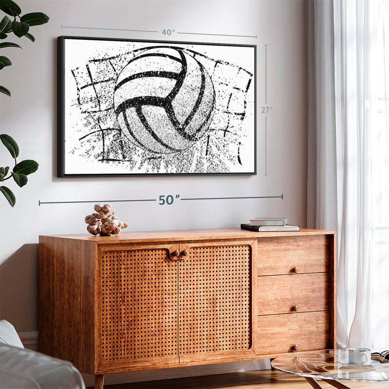 «Grunge Volleyball Canvas Print», 27" H x 40" W